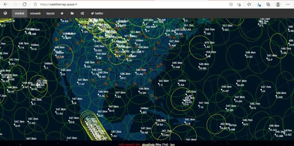 Real Time Starlink Satellite Map | SPARC